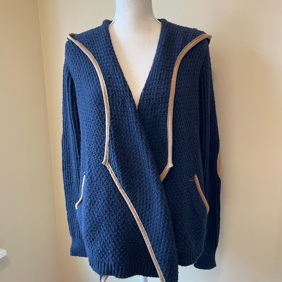 Abercrombie & Fitch Navy Patchwork Cardigan with hood - Picture 1 of 6